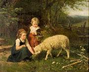 Rudolf Epp My pet lamb oil painting